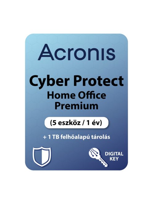 Acronis Cyber Protect Home Office Premium (5 eszköz / 1 év) + 1 TB Felhőalapú tárolás