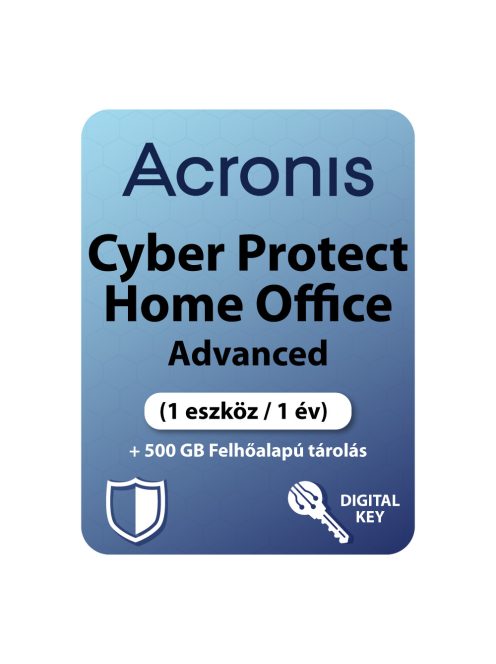 Acronis Cyber Protect Home Office Advanced (1 eszköz / 1 év)  + 500 GB Felhőalapú tárolás