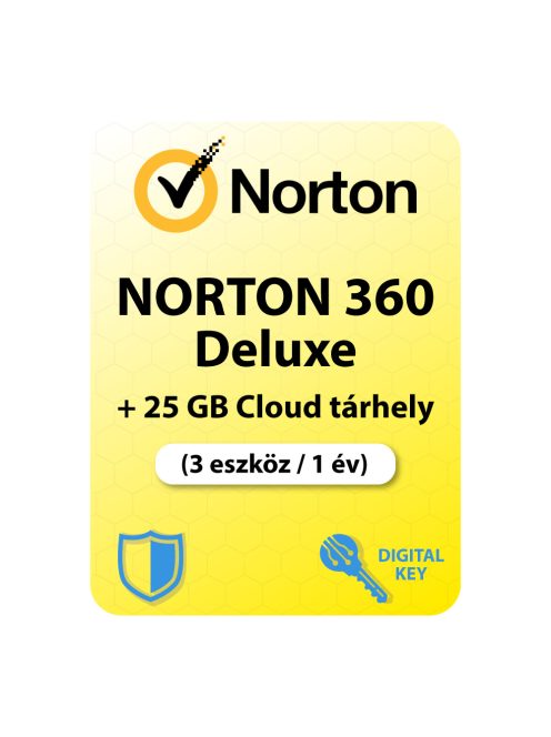 Norton 360 Deluxe (EU) + 25 GB Cloud tárhely (3 eszköz / 1 év)