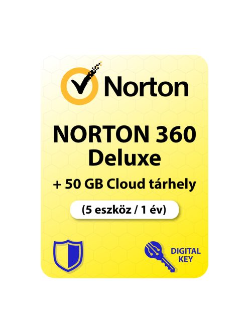 Norton 360 Deluxe (EU) + 50 GB Cloud tárhely (5 eszköz / 1 év)