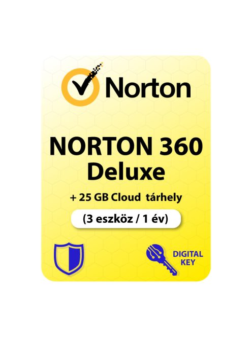 Norton 360 Deluxe + 25 GB Cloud tárhely (3 eszköz / 1 év) (Előfizetés)