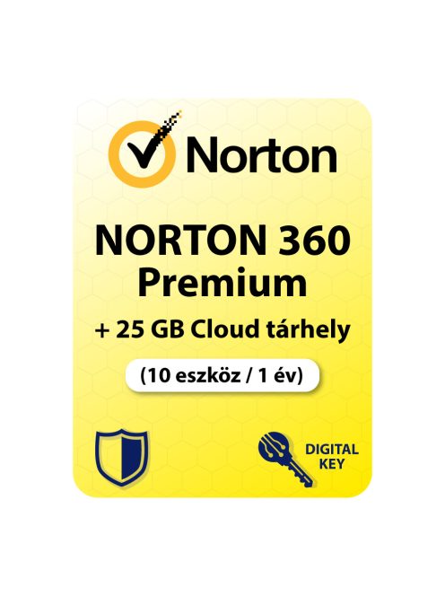 Norton Security Premium + 25 GB Cloud tárhely (10 eszköz / 1 év)