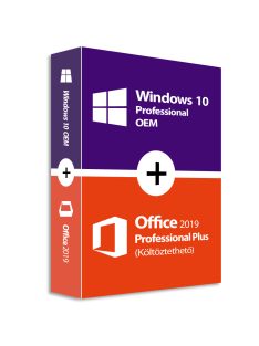   Windows 10 Pro (OEM) + Office 2019 Professional Plus (Költöztethető)