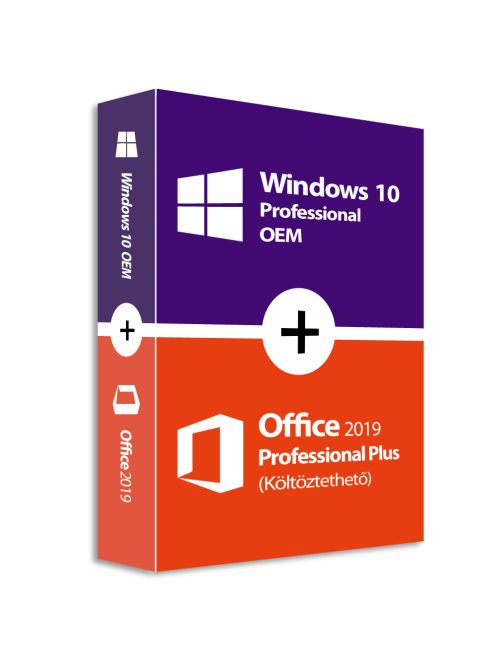 Windows 10 Pro (OEM) + Office 2019 Professional Plus (Költöztethető)